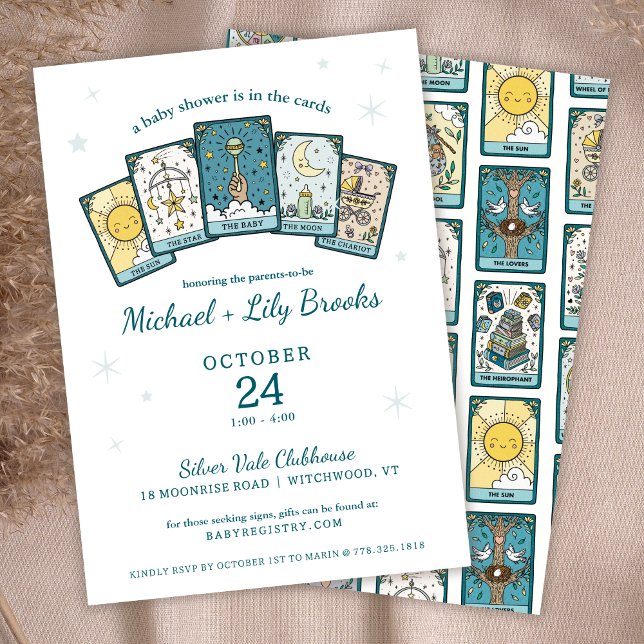Tarot Fortune Teller Celestial Baby Shower Invitation (Creator Uploaded)