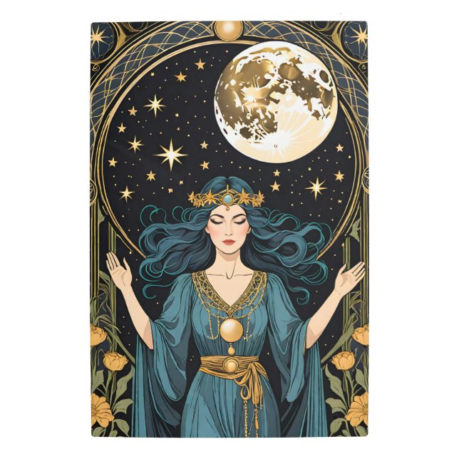 tarot - goddess in the magic world metal print (Front)
