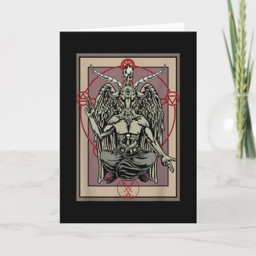 Tarot Goth Card Baphomet Satanic Witch Pentagram