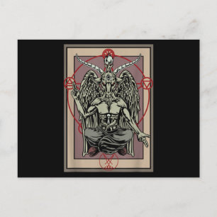 Tarot Goth Card Baphomet Satanic Witch Pentagram
