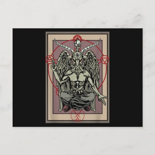 Tarot Goth Card Baphomet Satanic Witch Pentagram