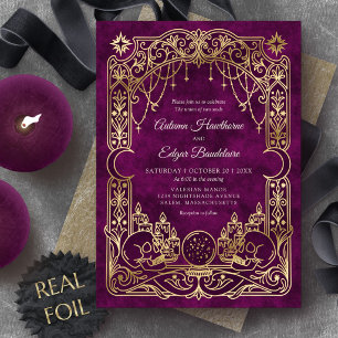 Tarot Halloween Gothic Wedding Foil Invitation