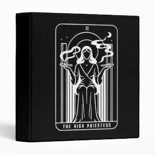 Tarot High Priestess Female Weed Smoking Occult 3 Ring Binder