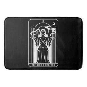 Tarot High Priestess Female Weed Smoking Occult Bath Mat