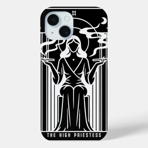 Tarot High Priestess Female Weed Smoking Occult iPhone 15 Case