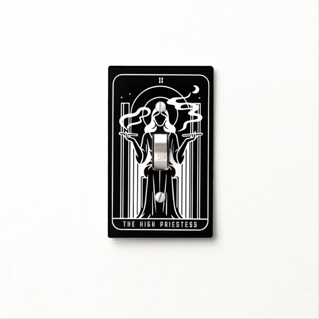 Tarot High Priestess Female Weed Smoking Occult Light Switch Cover (In Situ)