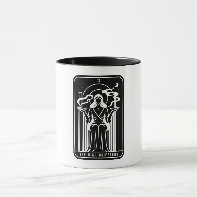 Tarot High Priestess Female Weed Smoking Occult Mug (Center)