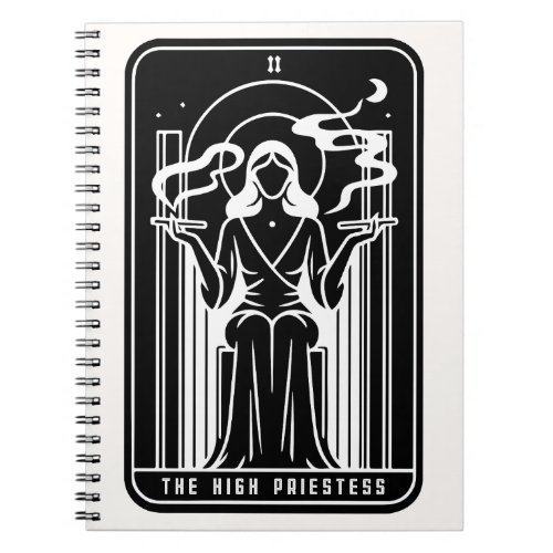 Tarot High Priestess Female Weed Smoking Occult Notebook