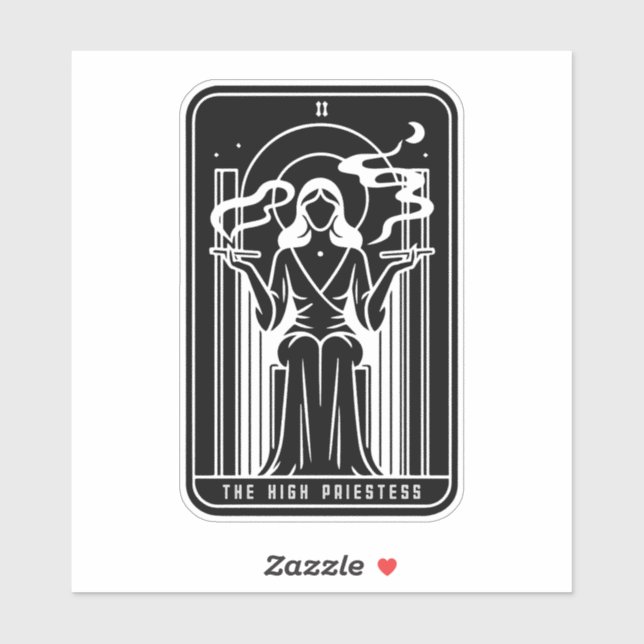 Tarot High Priestess Female Weed Smoking Occult Sticker (Sheet)