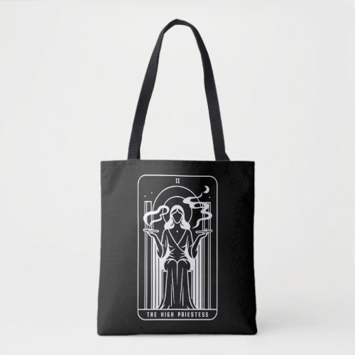 Tarot High Priestess Female Weed Smoking Occult Tote Bag