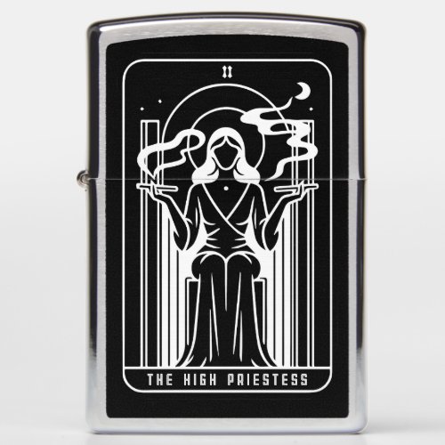 Tarot High Priestess Female Weed Smoking Occult Zippo Lighter