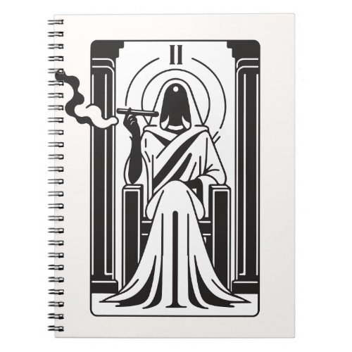 Tarot High Priestess Weed Smoking Occult Notebook
