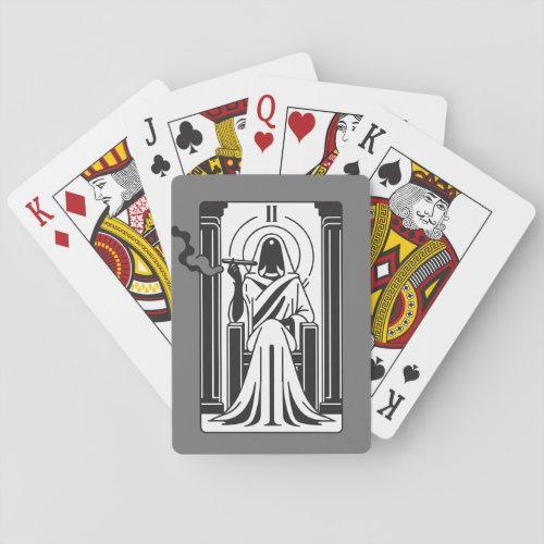 Tarot High Priestess Weed Smoking Occult Poker Cards