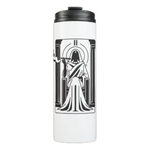 Tarot High Priestess Weed Smoking Occult Thermal Tumbler