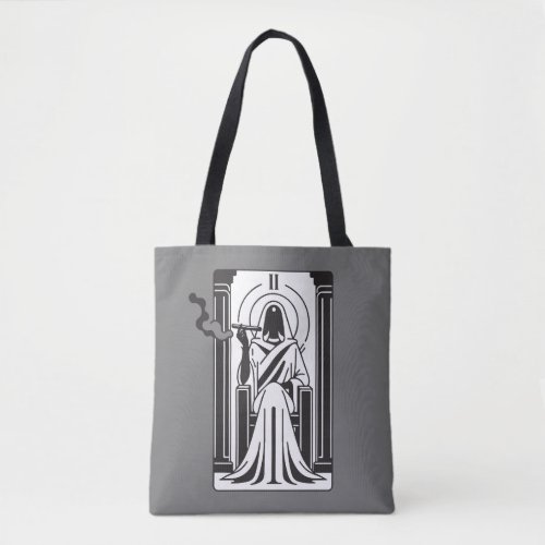 Tarot High Priestess Weed Smoking Occult Tote Bag