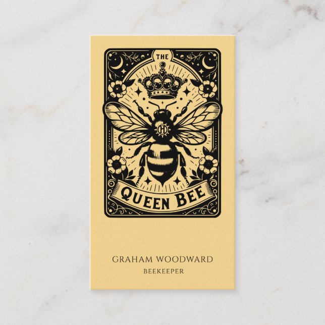 Tarot Honey Bee Apiary Beekeeper Honey Products  Business Card (Front)