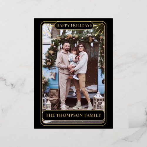 Tarot_Inspired Family Photo Greetings Foil Holiday Card