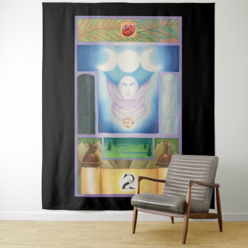 Tarot Key 2 High Priestess in 5 sizes Tapestry