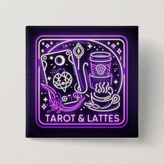 Tarot & Lattes (Pin) Button