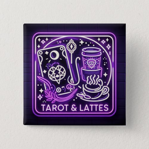 Tarot  Lattes Pin Button