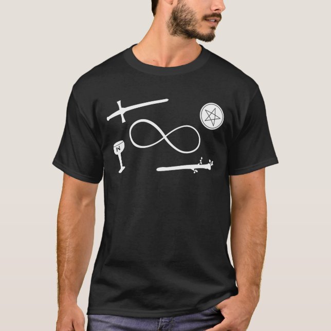 Tarot Lemniscate: The Magician & 4 Elements T-Shirt (Front)