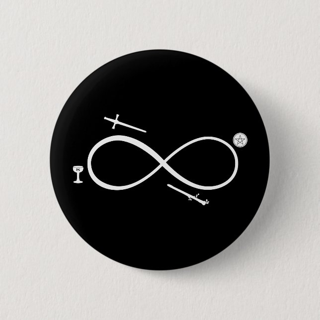 Tarot Lemniscate: The Magician & Elements Button (Front)