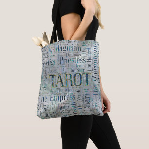 Tarot Major Arcana Word Art on Pearl Tote Bag
