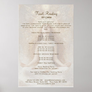 Tarot Mystic Woman Eye Moon Gold Price List Poster