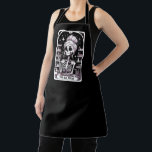 Tarot Nail Technician Black  Apron<br><div class="desc">A unique nail technician promotional apron,  featuring a skeleton with tools of the nail technician. A unique style with a touch of humor. Pink and white on black.</div>