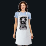 Tarot Nail Technician Business Card Apron<br><div class="desc">A unique tarot nail technician promotional apron featuring a skeleton with tools of the nail technician. A unique style with a touch of humor. Pink, white & black. See the full collection of matching materials at: https://www.zazzle.com/collections/119822375130787647 and contact me if you need other matching items. Simply click on my shop...</div>