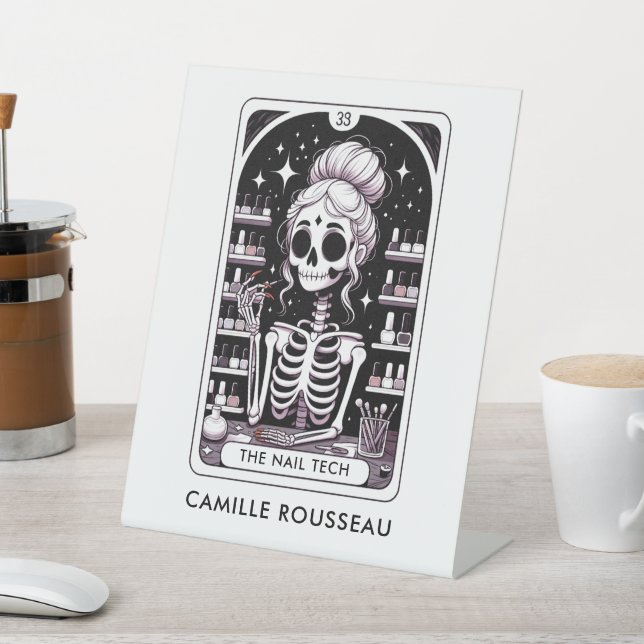 Tarot Nail Technician Personalized Business Pedestal Sign (In SItu)