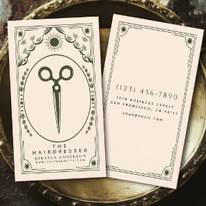 Tarot Olive Vintage Hair Stylist Business Card