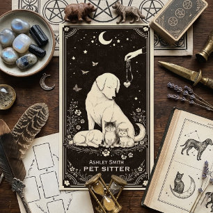 Tarot Pet Sitter Celestial Boho Business Card