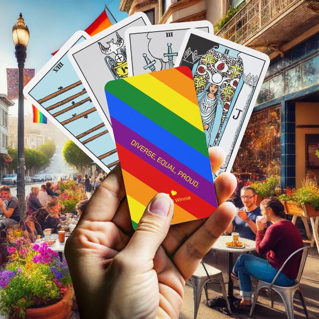 Tarot Rainbow Flag ‘Diverse, Equal, Proud.’ LGBT Cards (Creator Uploaded)