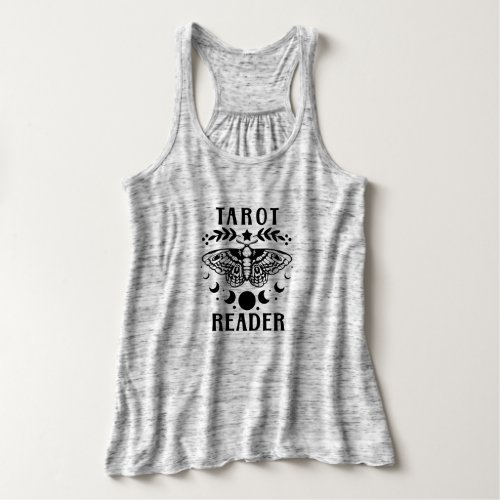 Tarot Reader Moon Phase Moth Stars Boho Tank Top