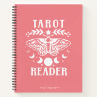Tarot Reader Moon Phase Moth Stars Notebook