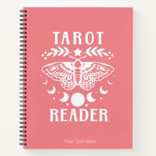 Tarot Reader Moon Phase Moth Stars Notebook