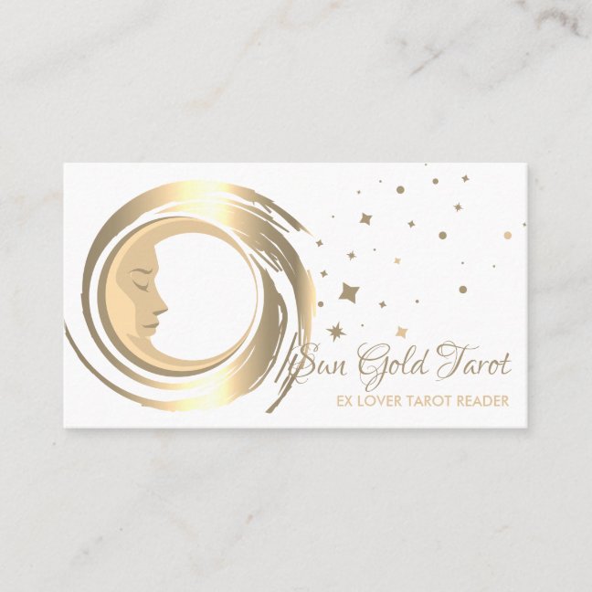 Tarot Reader Stars Moon Sun Business Card