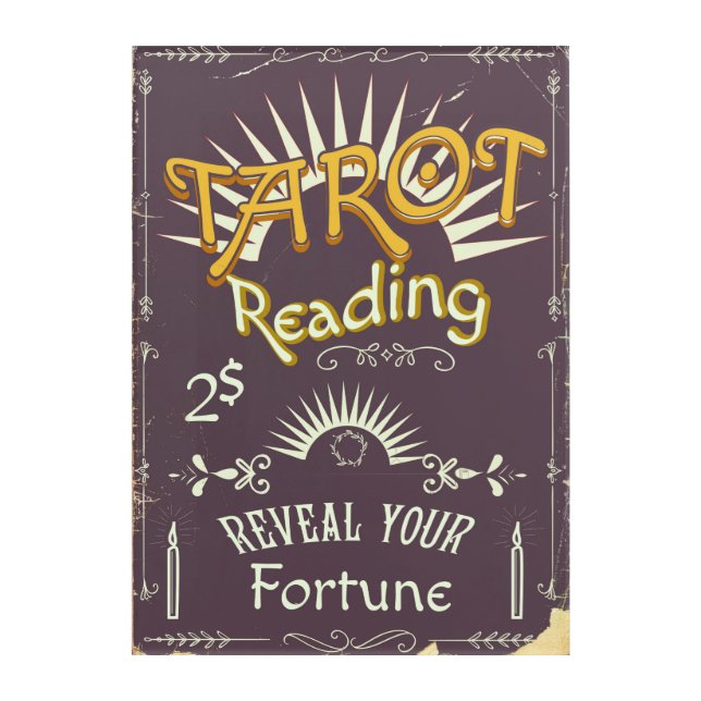 Tarot Reader vintage print Acrylic Print (Front)