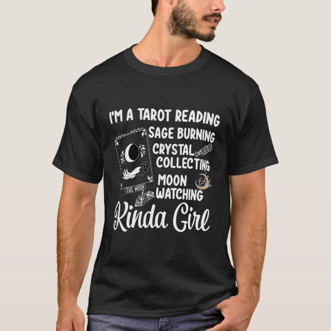 Tarot Reading Moon Phases Crystal Sage Burning Mys T-Shirt (Front)