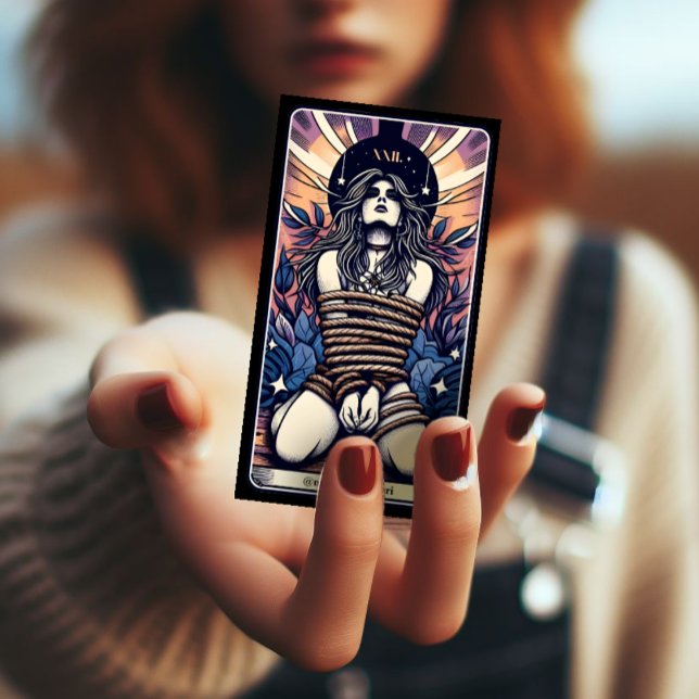 Tarot shibari visiting card customizable (Tarot shibari visiting and thank you card)