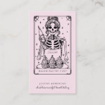 Tarot Skeleton Baker Whisk Cupcake Pink Business Card