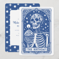 Tarot Skeleton Blue Birthday
