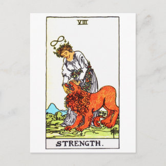 tarot-strength postcard
