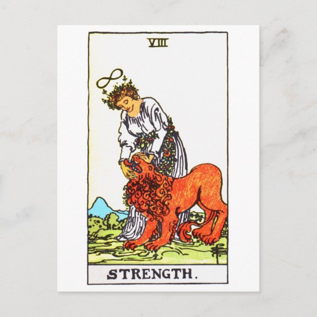 tarot-strength postcard (Front)