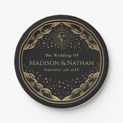 Tarot Sun and Moon Wedding  Paper Plates