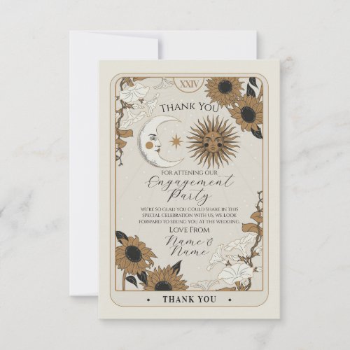 Tarot Sun Moon Thank You Engagement Wedding Card