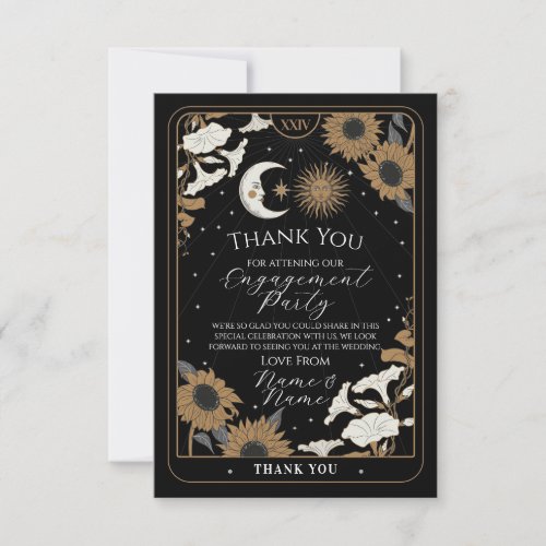 Tarot Sun Moon Thank You Engagement Wedding Card
