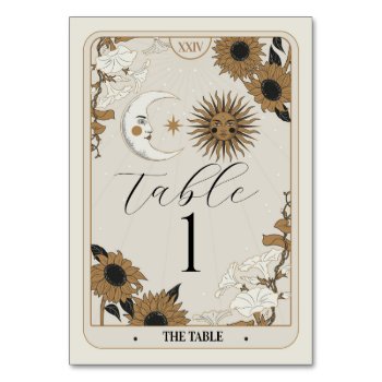 Tarot Table Numbers Wedding Sun Moon Aligned Cards by WOWWOWMEOW at Zazzle