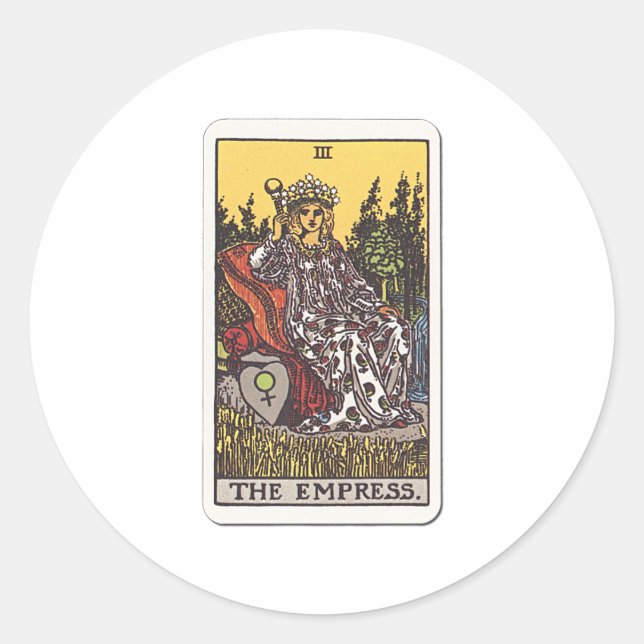 Tarot The Empress Classic Round Sticker (Front)